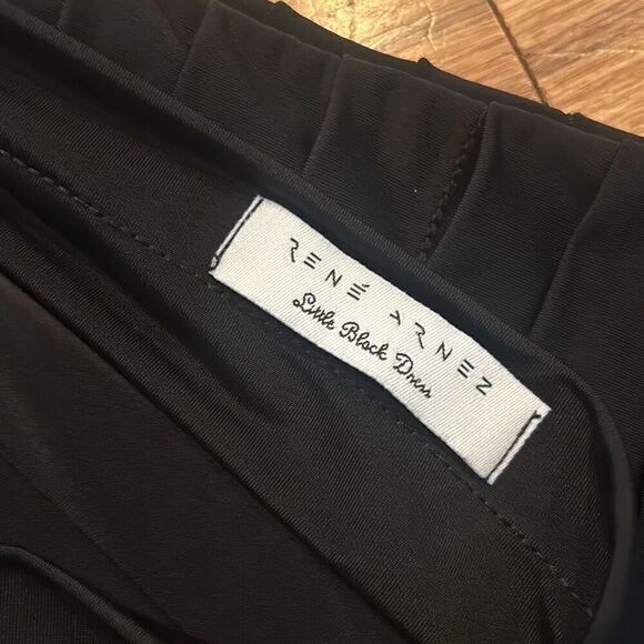 Rene Arnez Little Black Dress Womens Black One Shoulder Bodycon Mini Dress Small - Picture 8 of 10